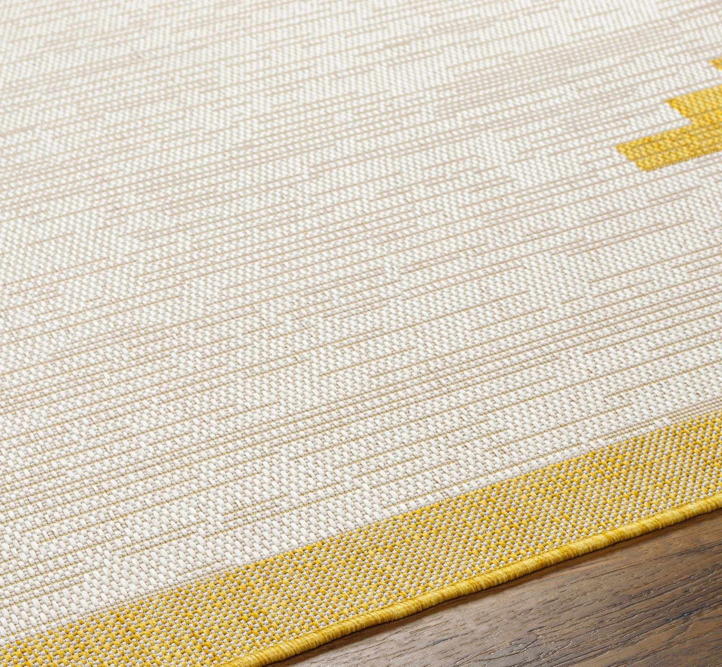 Djugun Yellow Aztec Outdoor Rug