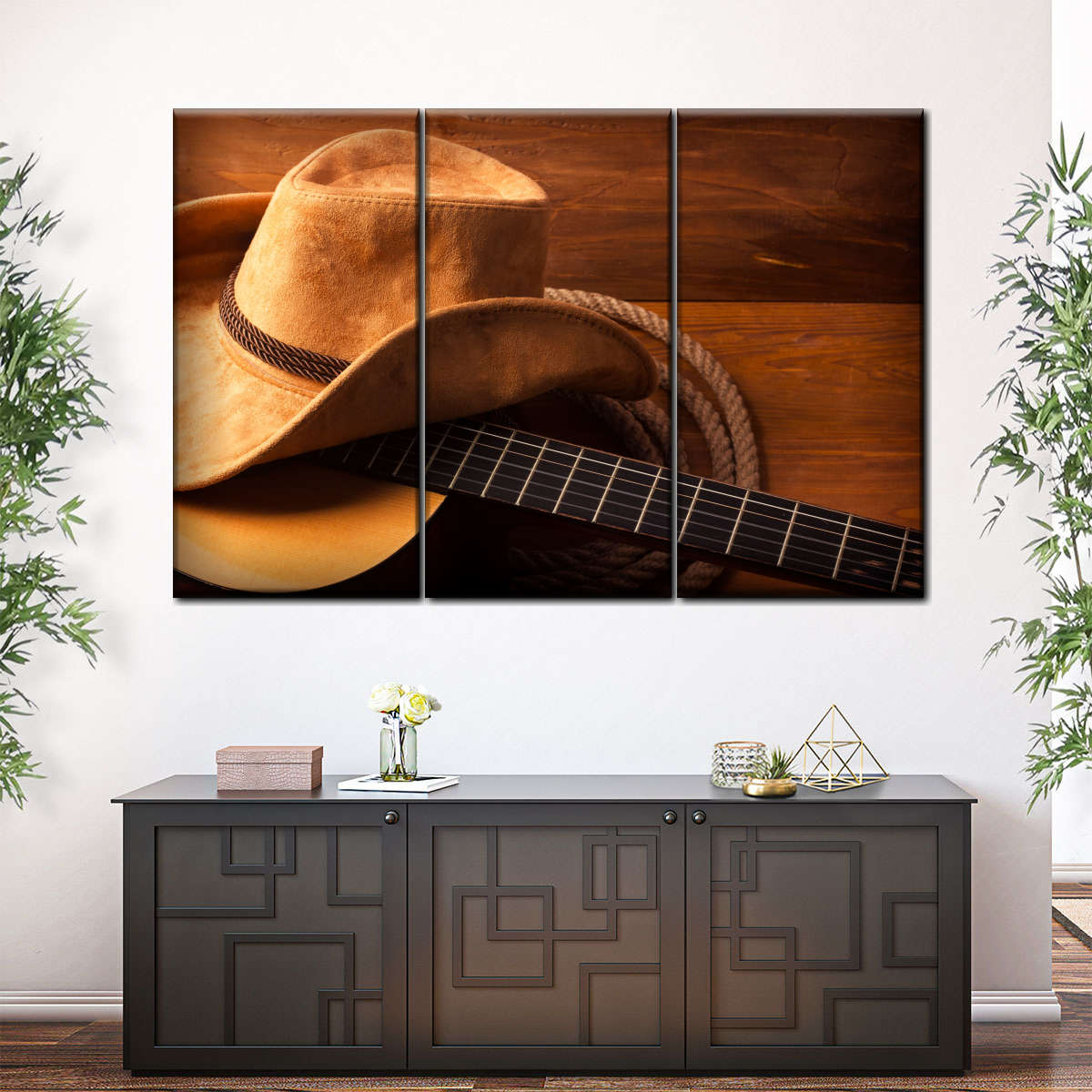 Western Country Guitar Wall Art