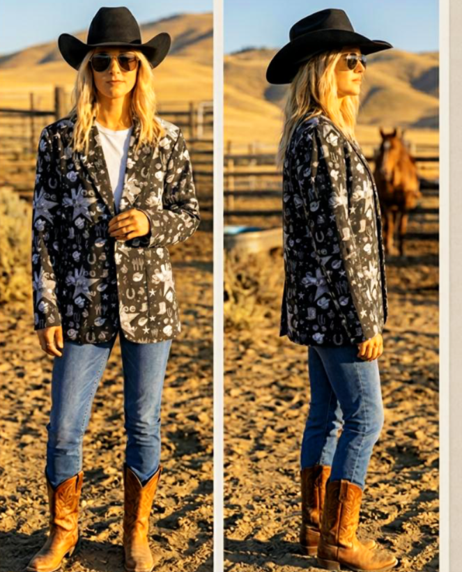 Baha Ranch Rhinestone Cowgirl Blazer Women's Blazer