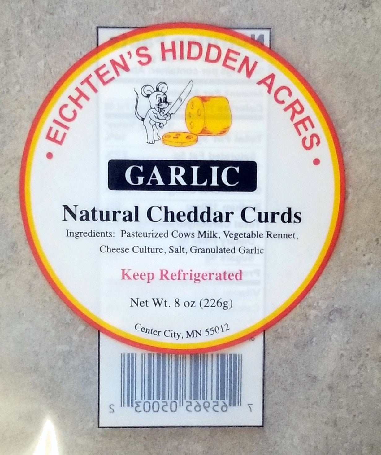 Eichtens Cheese Garlic Flavored Cheddar Cheese Curds 8 oz
