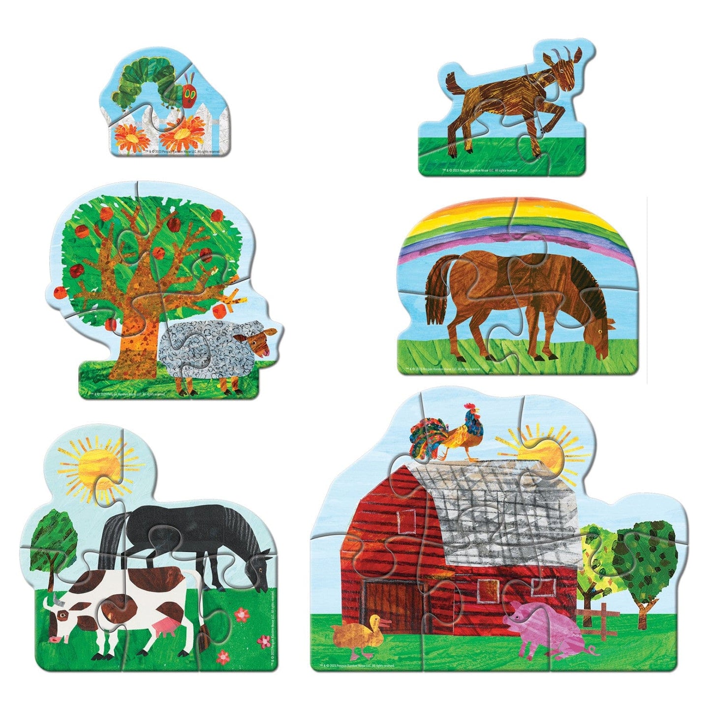 Eric Carle - Farm Life 6-Pack Mini Shaped Jigsaw Puzzles