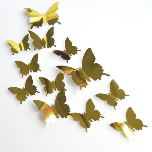 Butterfly Mirror Wall Decor (12 Pieces)