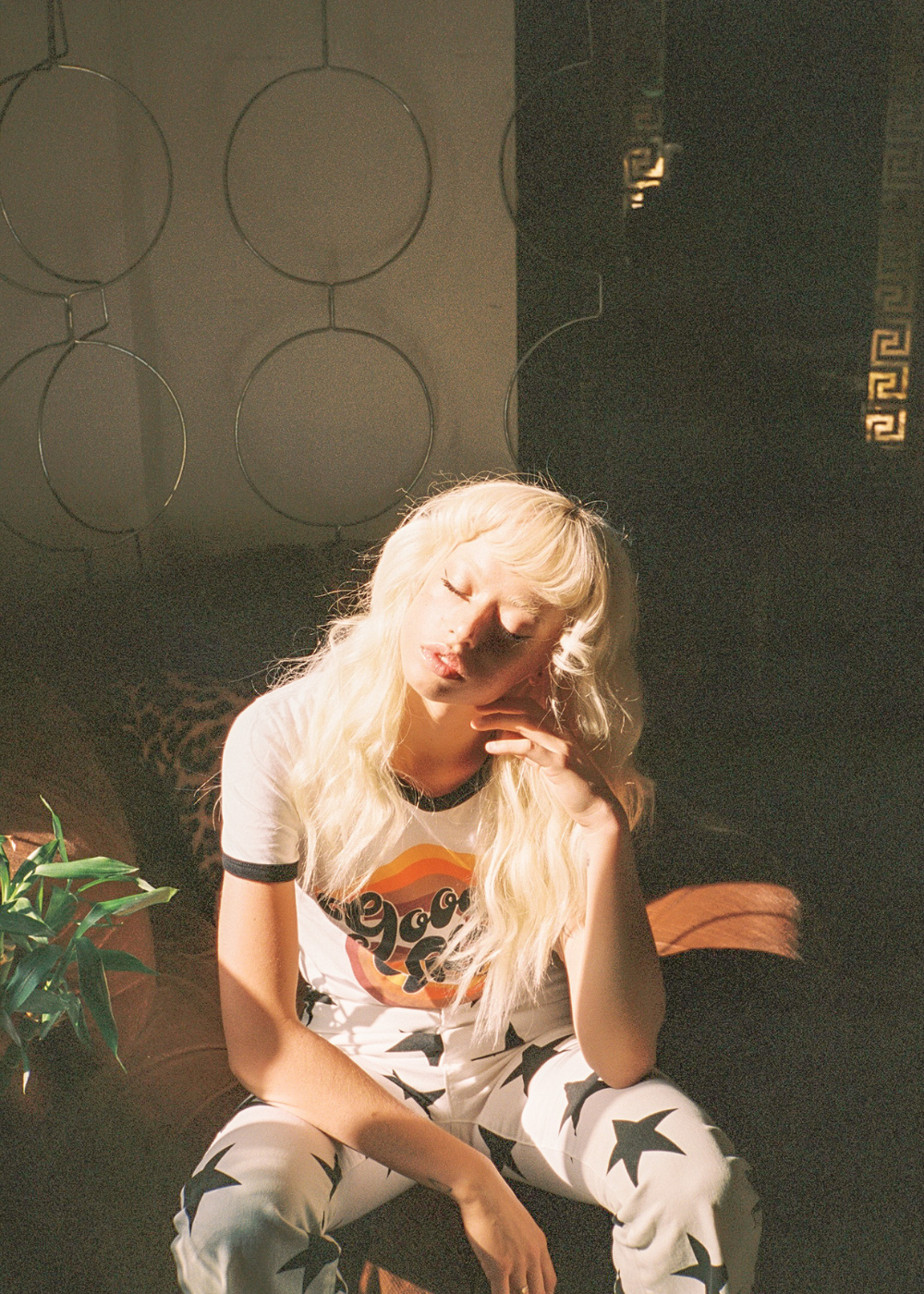 70s Good Vibes Only Oversized Ringer Tee