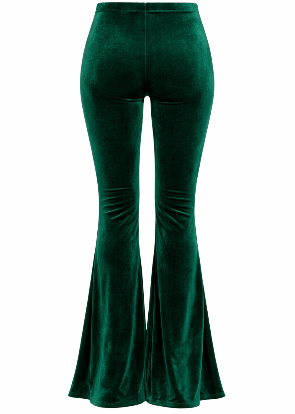 Green Velvet Bell Bottom Flare Pants