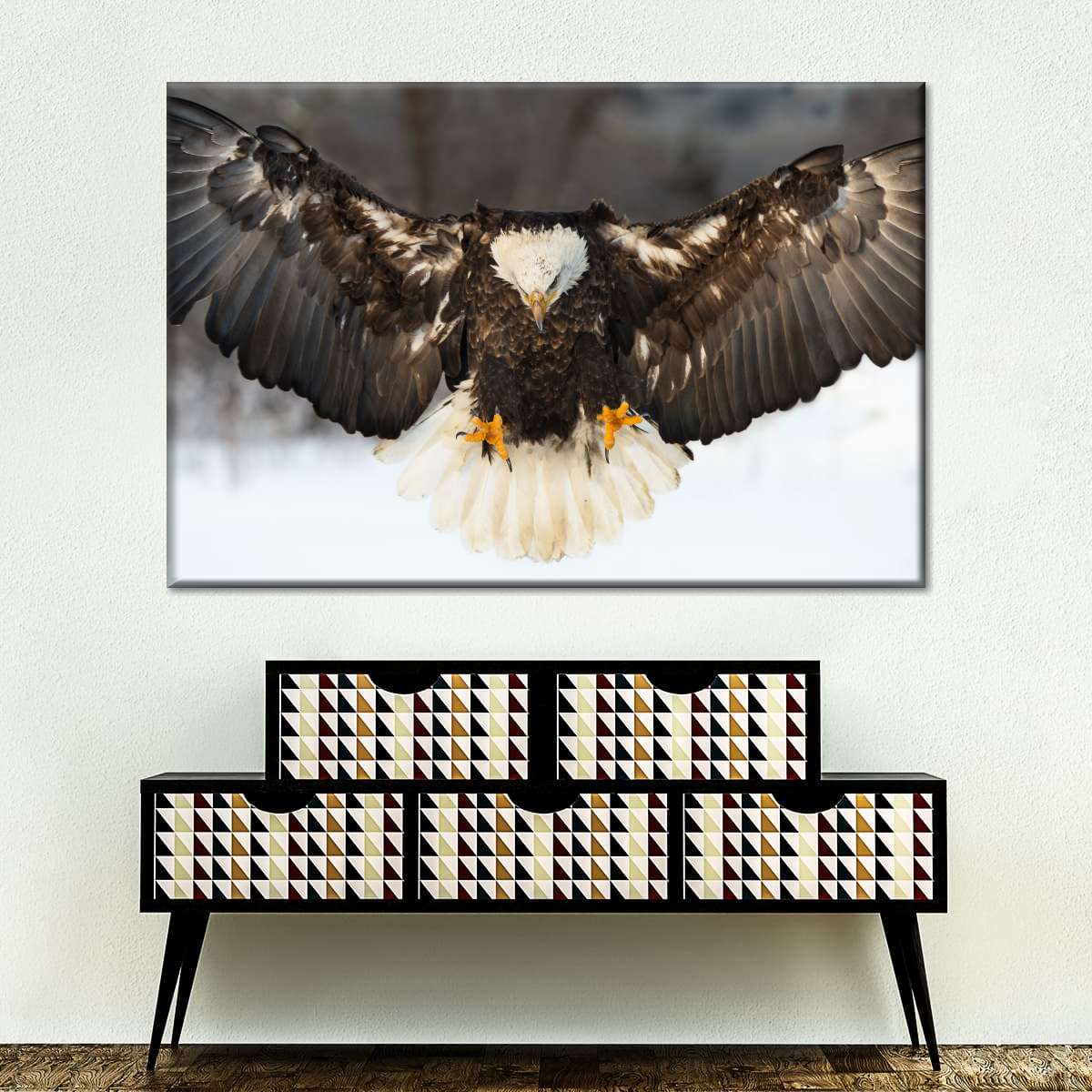 Bald Eagle Landing Wall Art choice of sizes