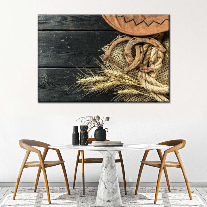 Cowboy Hat And Horseshoe Wall Art