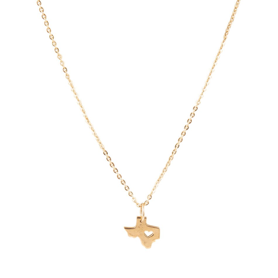 I Love Texas Bronze Necklace