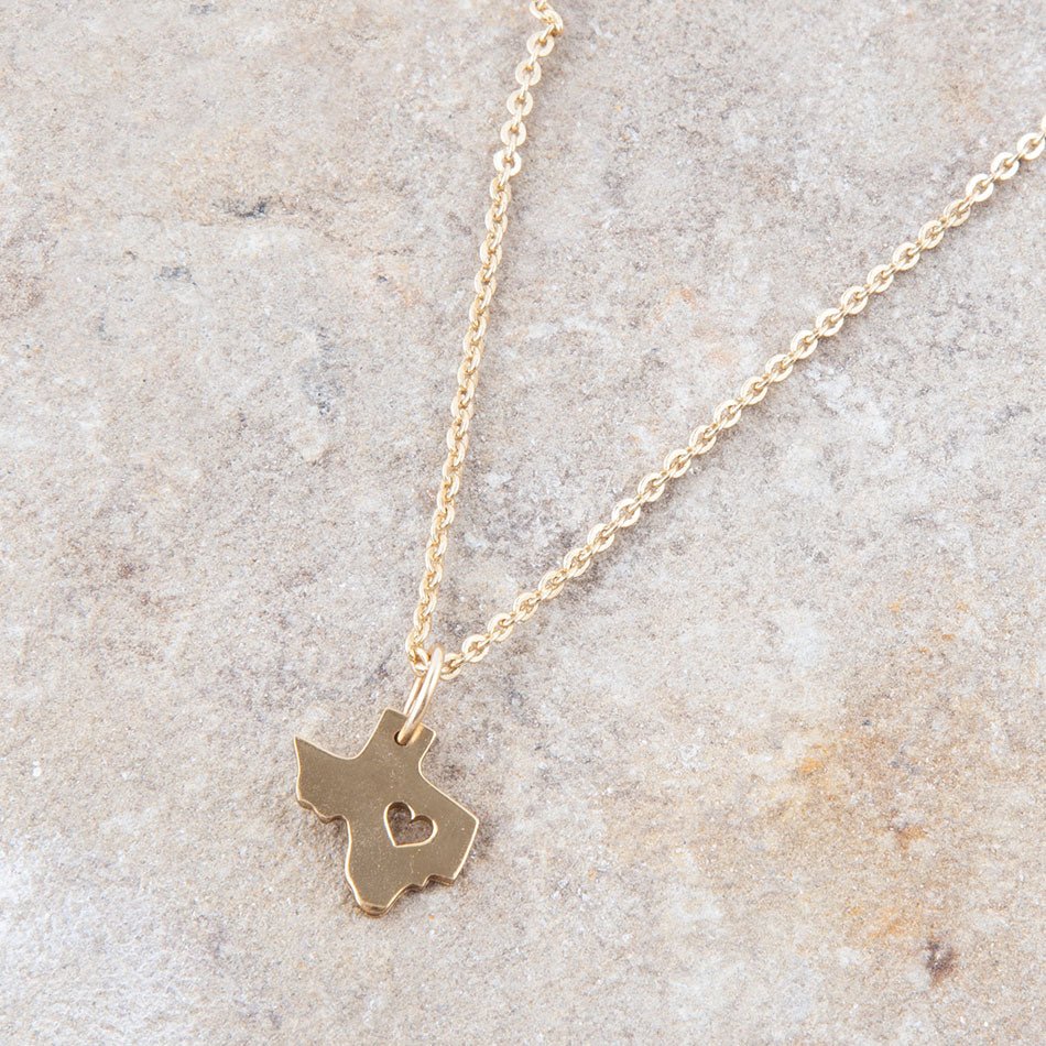 I Love Texas Bronze Necklace