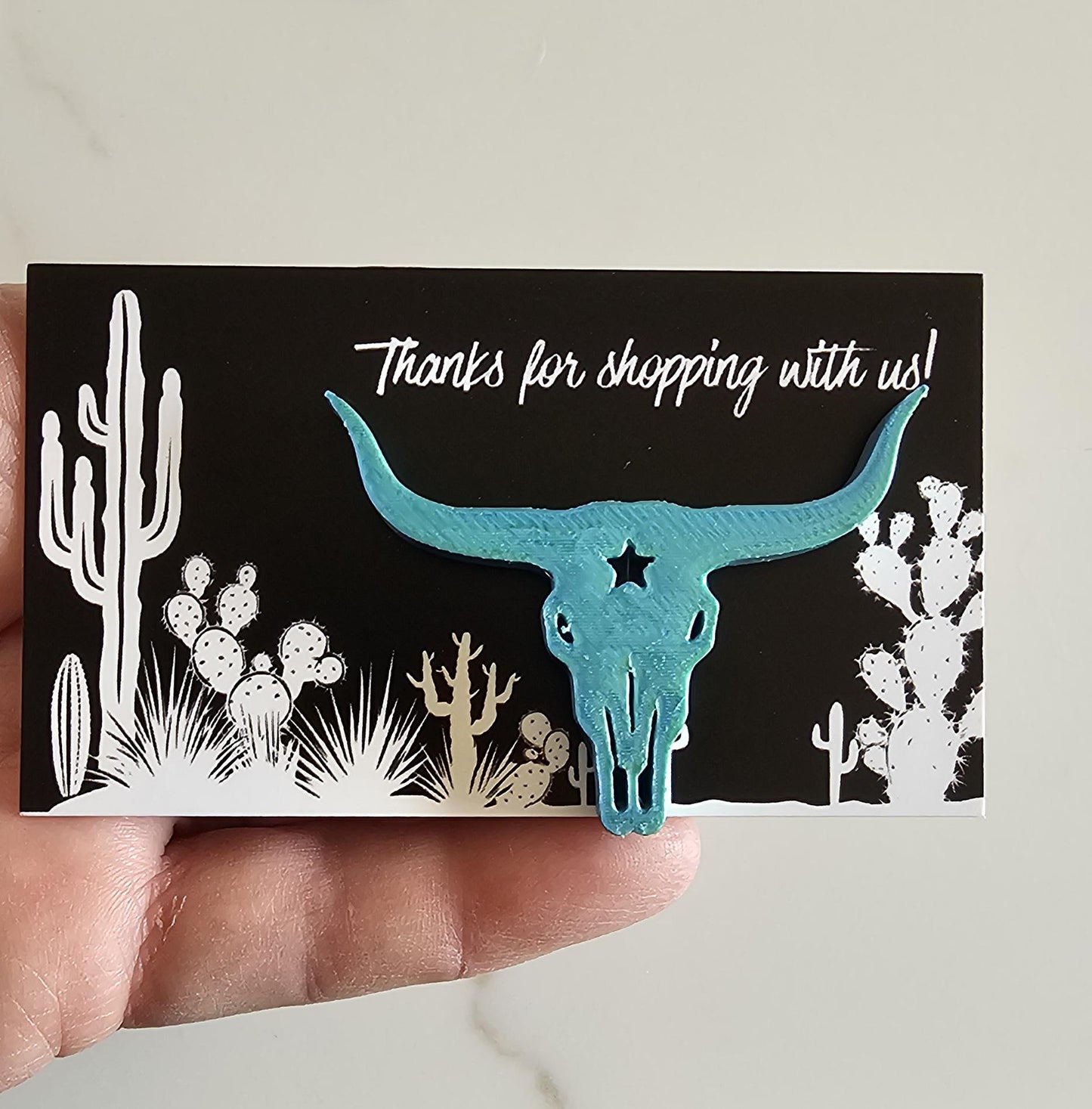 Bag of 25 -Boutique 3d Printed Package Inserts Longhorn Bull Skull Made in America