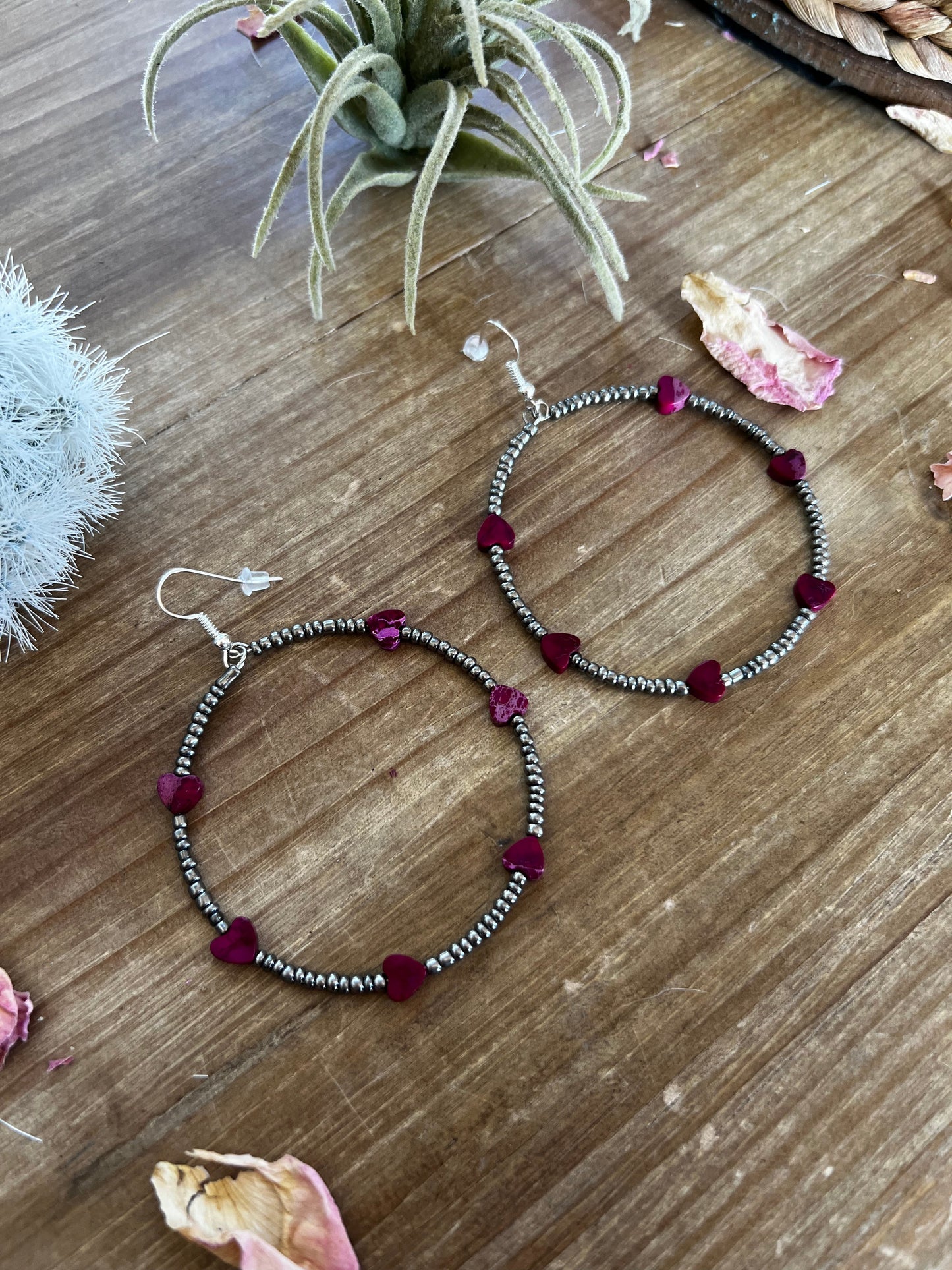 Pink/purple Verasite heart hoop