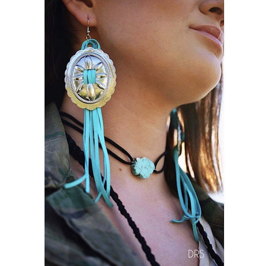 Oval Concho Earrings choice of colors