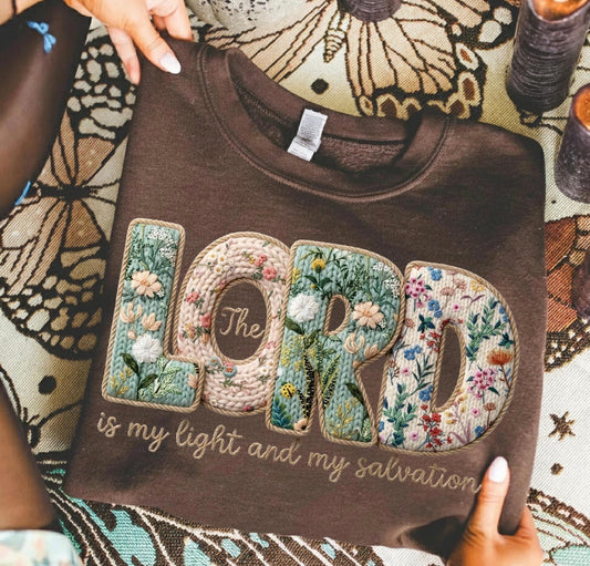 Faux The LORD Is My Light And My Salvation Shirt – Graphic Tee, Long Sleeve & Crewneck.