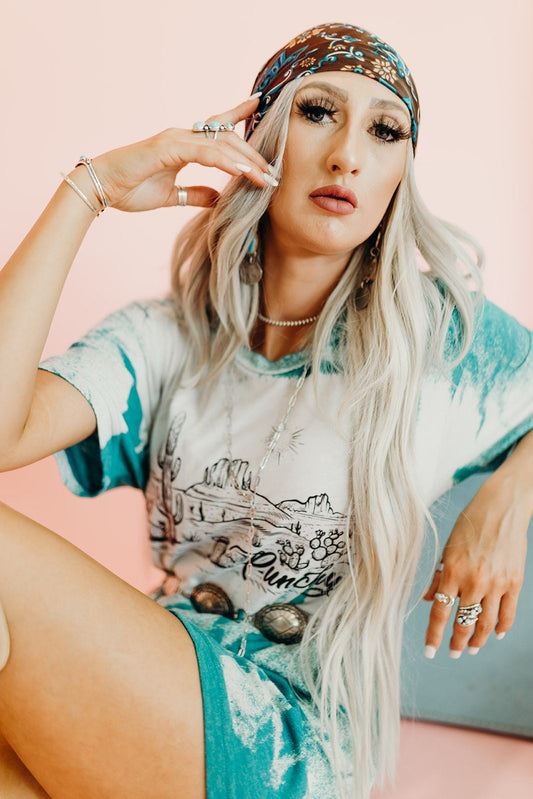Bella + Canvas Bleached P*nchy Desert Teal Triblend Shirt – Graphic Tee