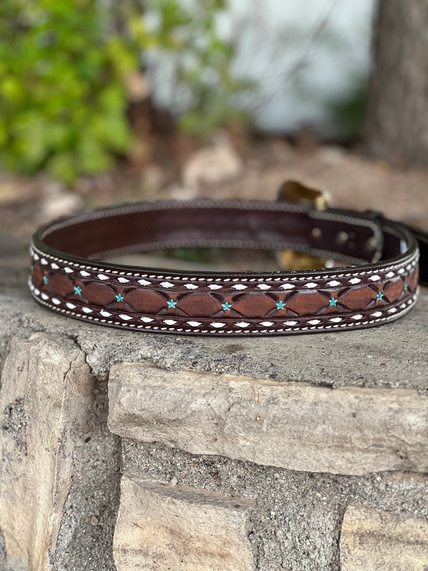 Alamo Saddlery 1.5" Straight Neon Turquoise Belt