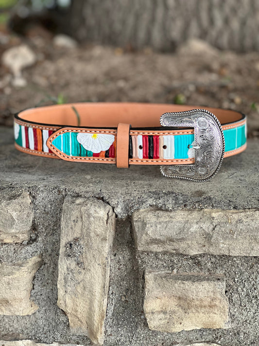 1.5" Straight Serape Daisy Belt