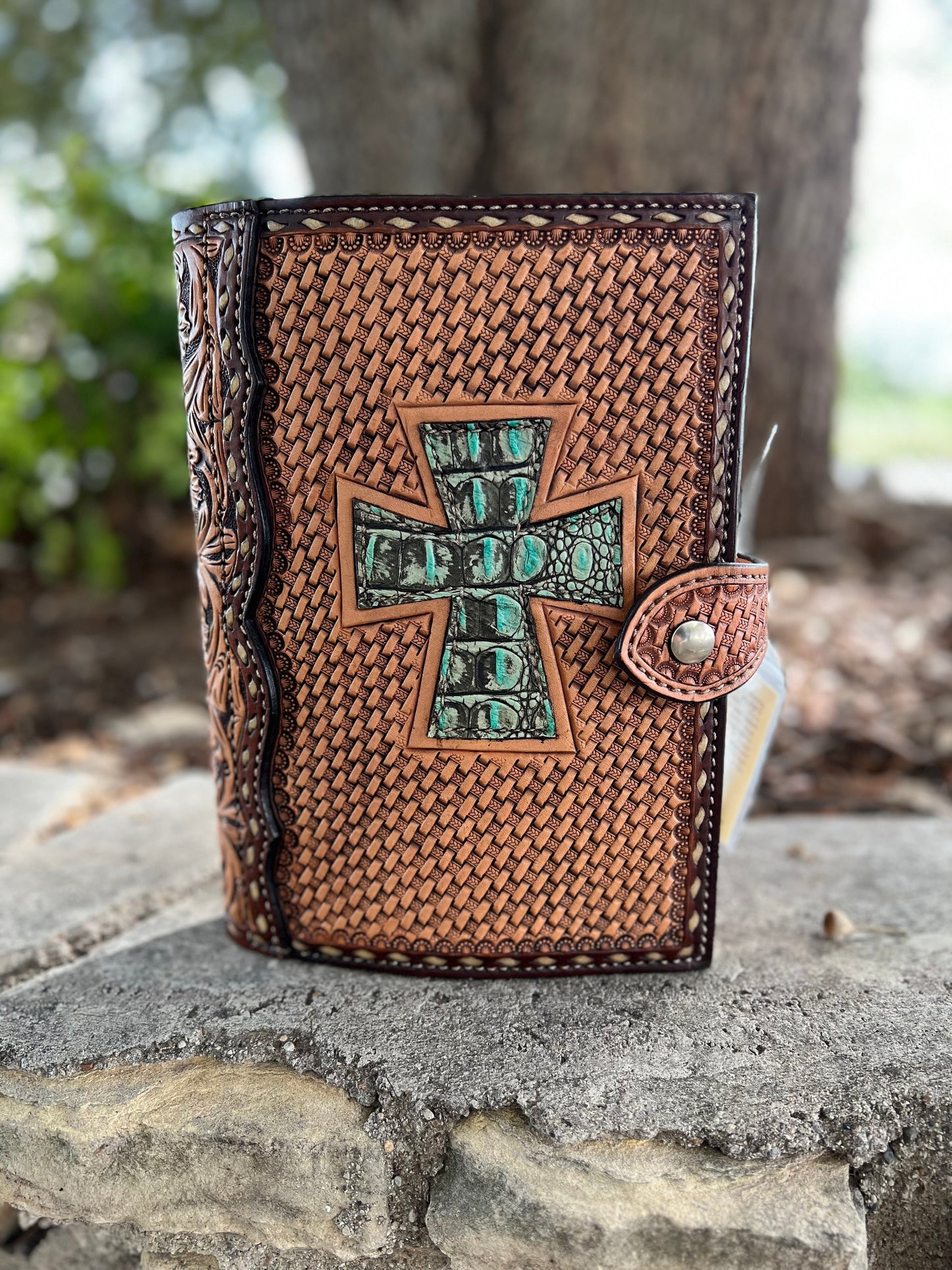 #4 Bible Cover Cow Suede Cross