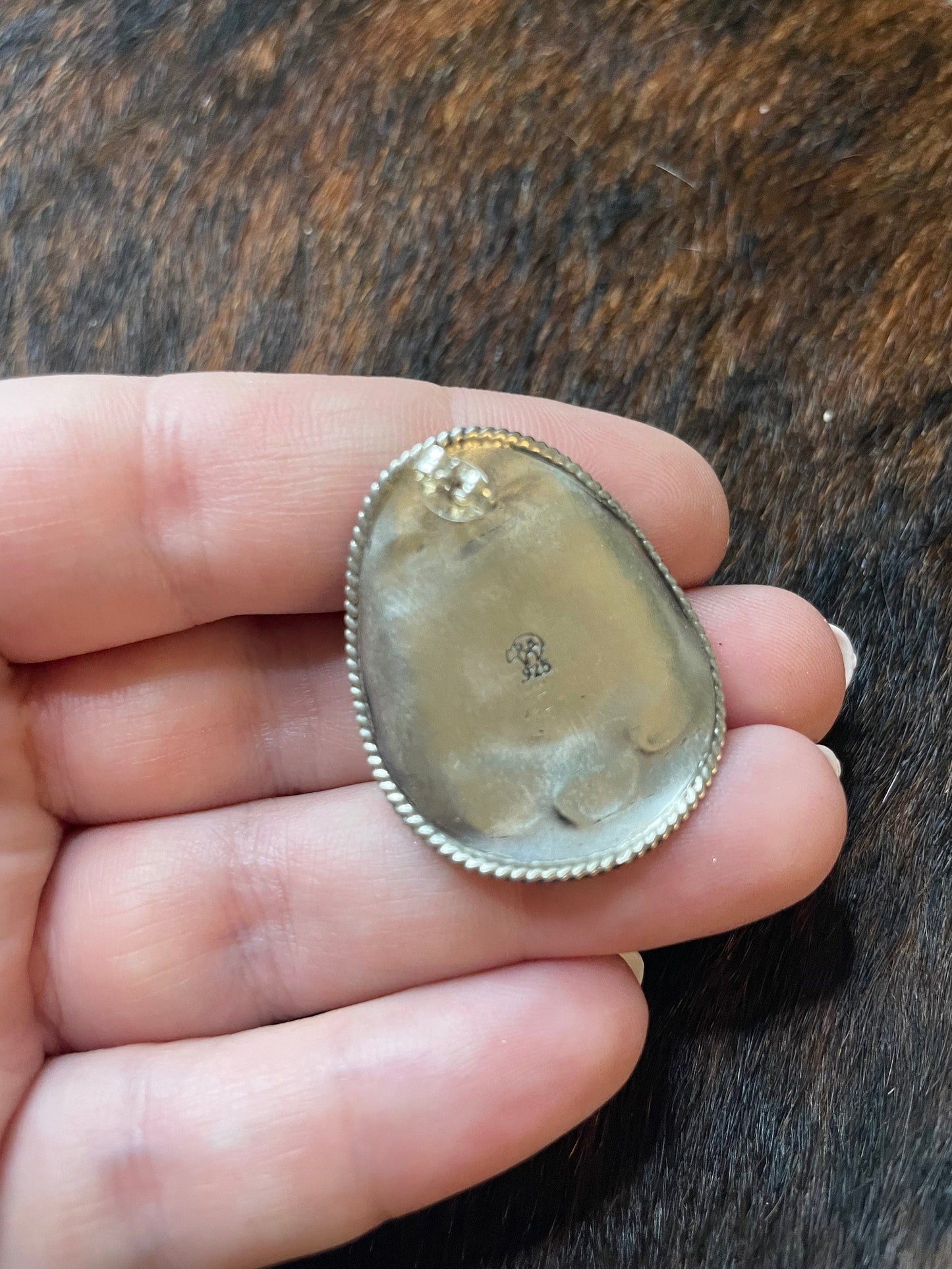 Navajo Cowboy Hat Sterling Silver & Turquoise Concho Post Earrings