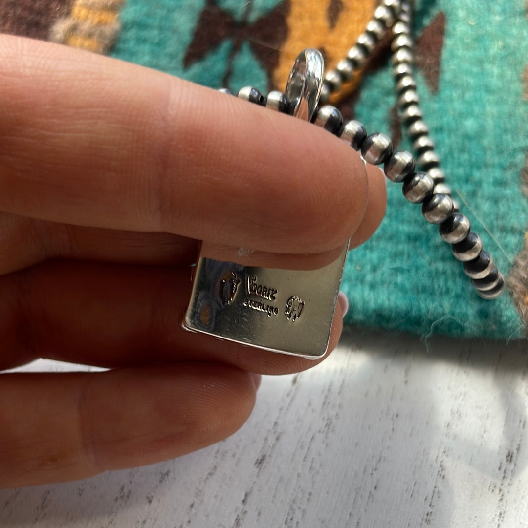 Beautiful Navajo Sterling Silver Cross Pendant Signed Akee Douglas