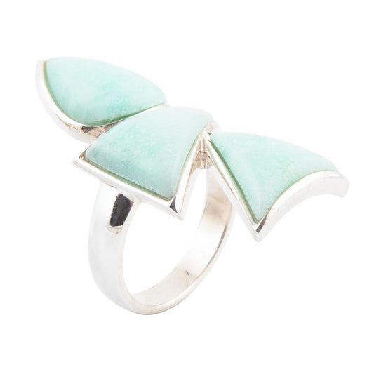 Lahana Green Chrysoprase and Sterling Silver Statement Ring