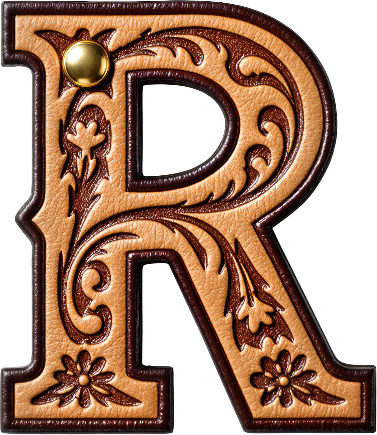 Monogrammed Initial Western Leather Look Saddle Longhorn Cowboy Cowgirl Kitchen Dish Towels Made in America