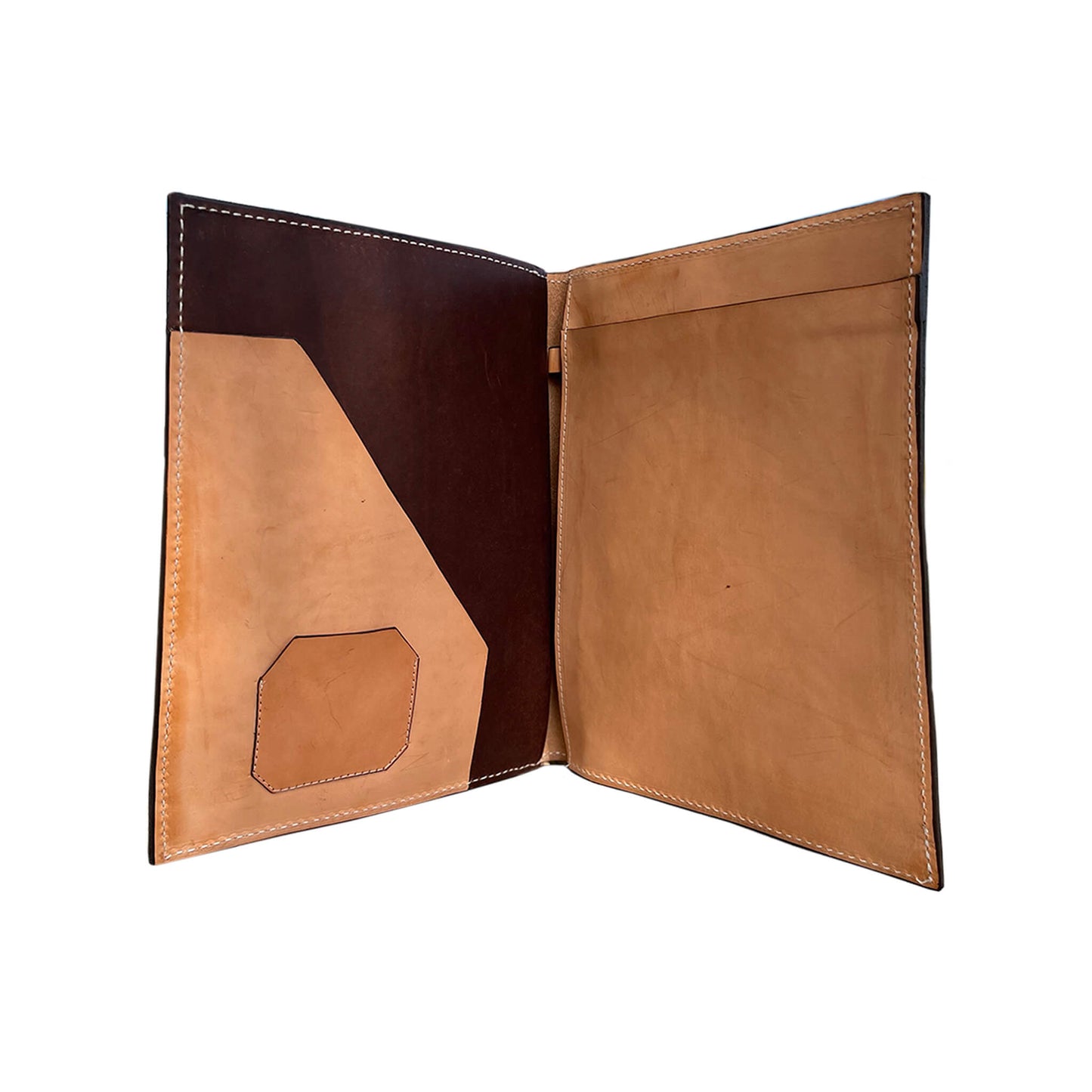 Large portfolio golden leather sunflower tooling