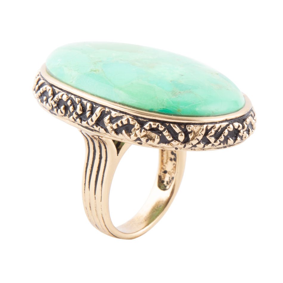 Lime Turquoise Platter Statement Ring