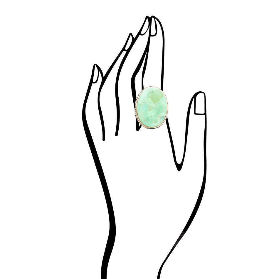 Lime Turquoise Platter Statement Ring