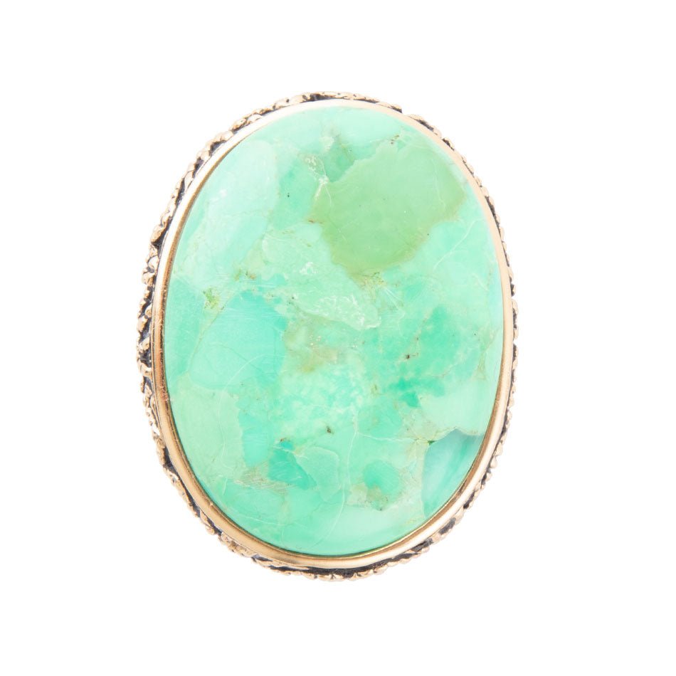 Lime Turquoise Platter Statement Ring