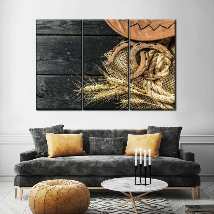 Cowboy Hat And Horseshoe Wall Art