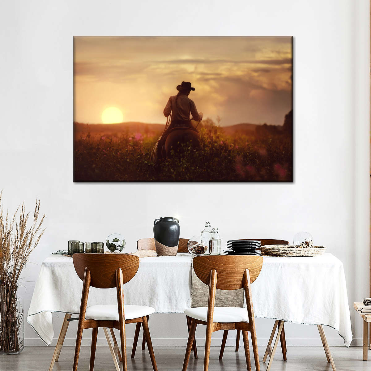Cowboy And Horse Wall Art