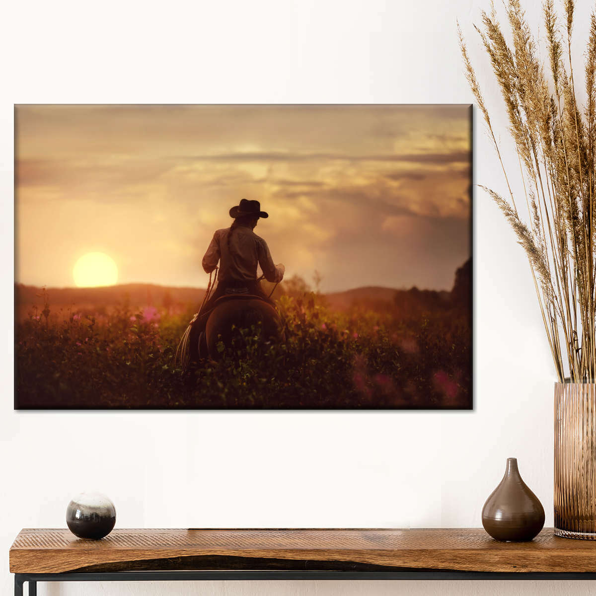 Cowboy And Horse Wall Art