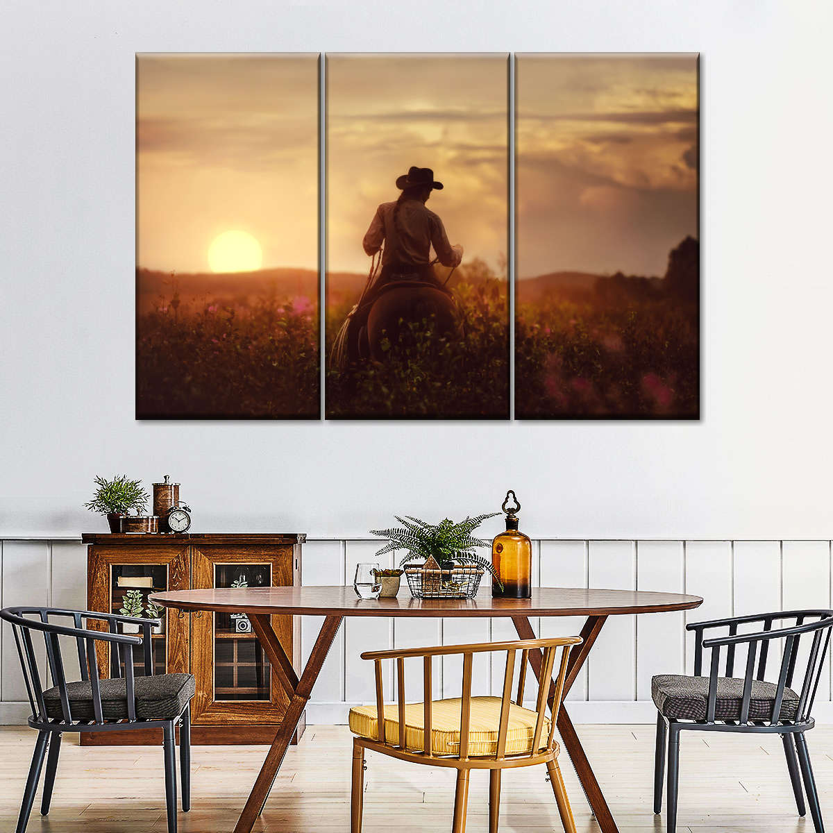 Cowboy And Horse Wall Art