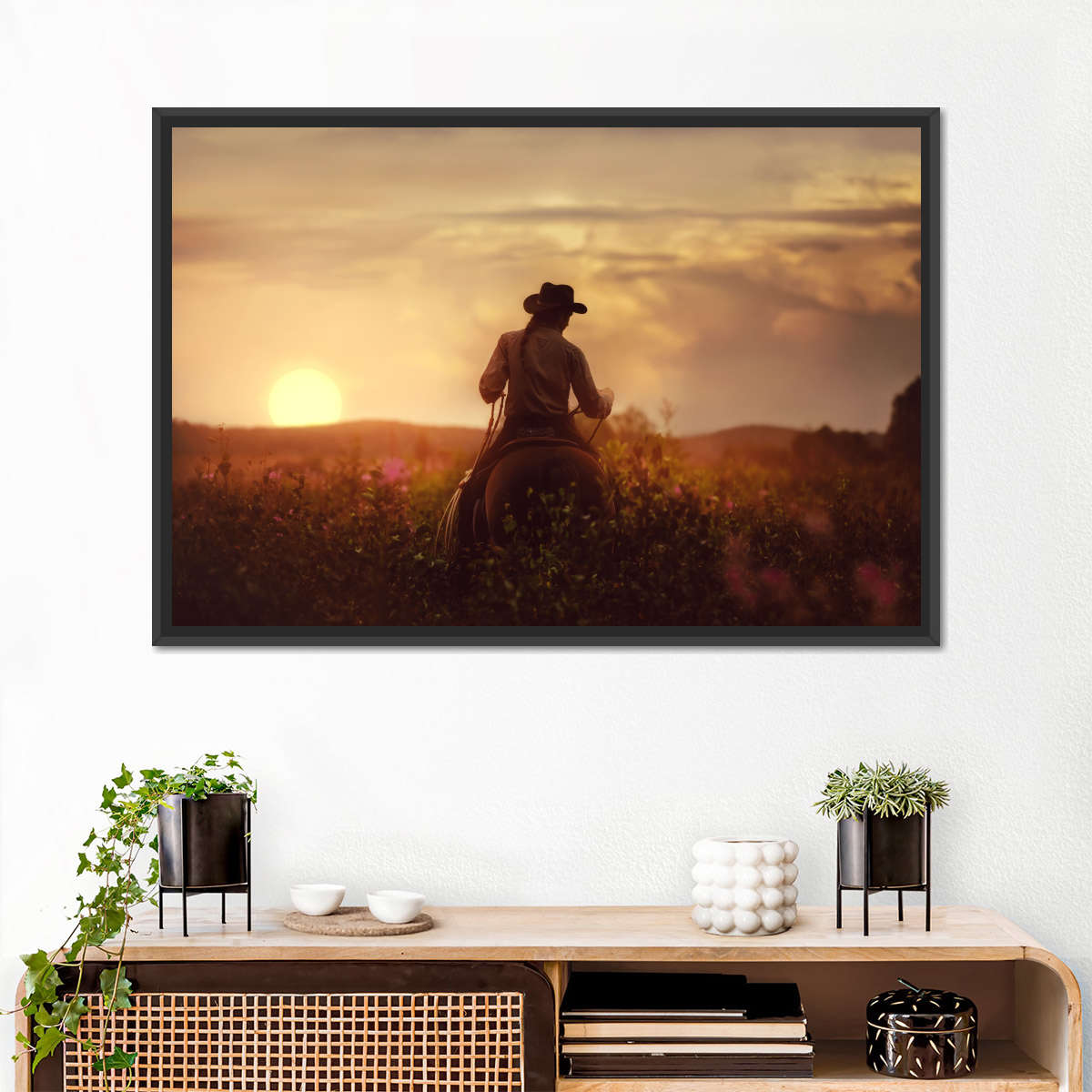Cowboy And Horse Wall Art