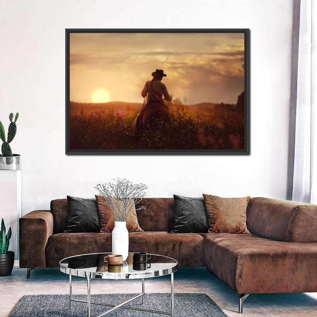 Cowboy And Horse Wall Art