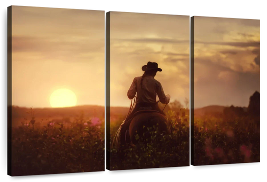 Cowboy And Horse Wall Art