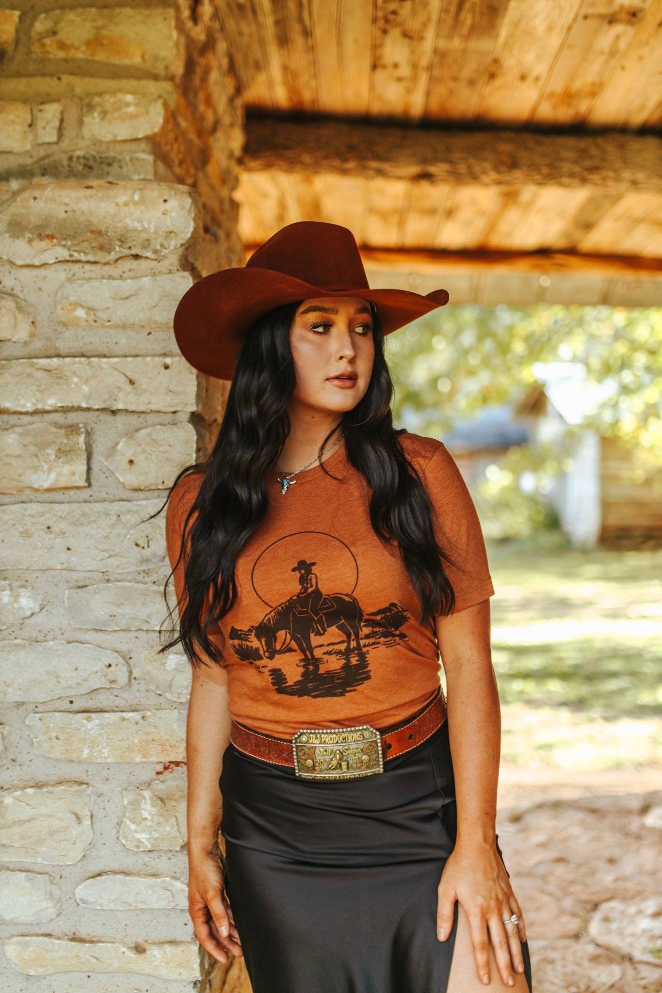 Lone Cowgirl Rider Graphic Tee