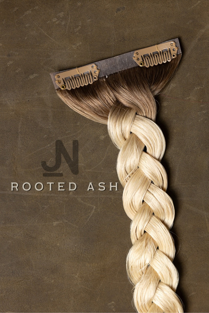 Mane + Concho - Rooted Ash Braided Hair Clip In Extension