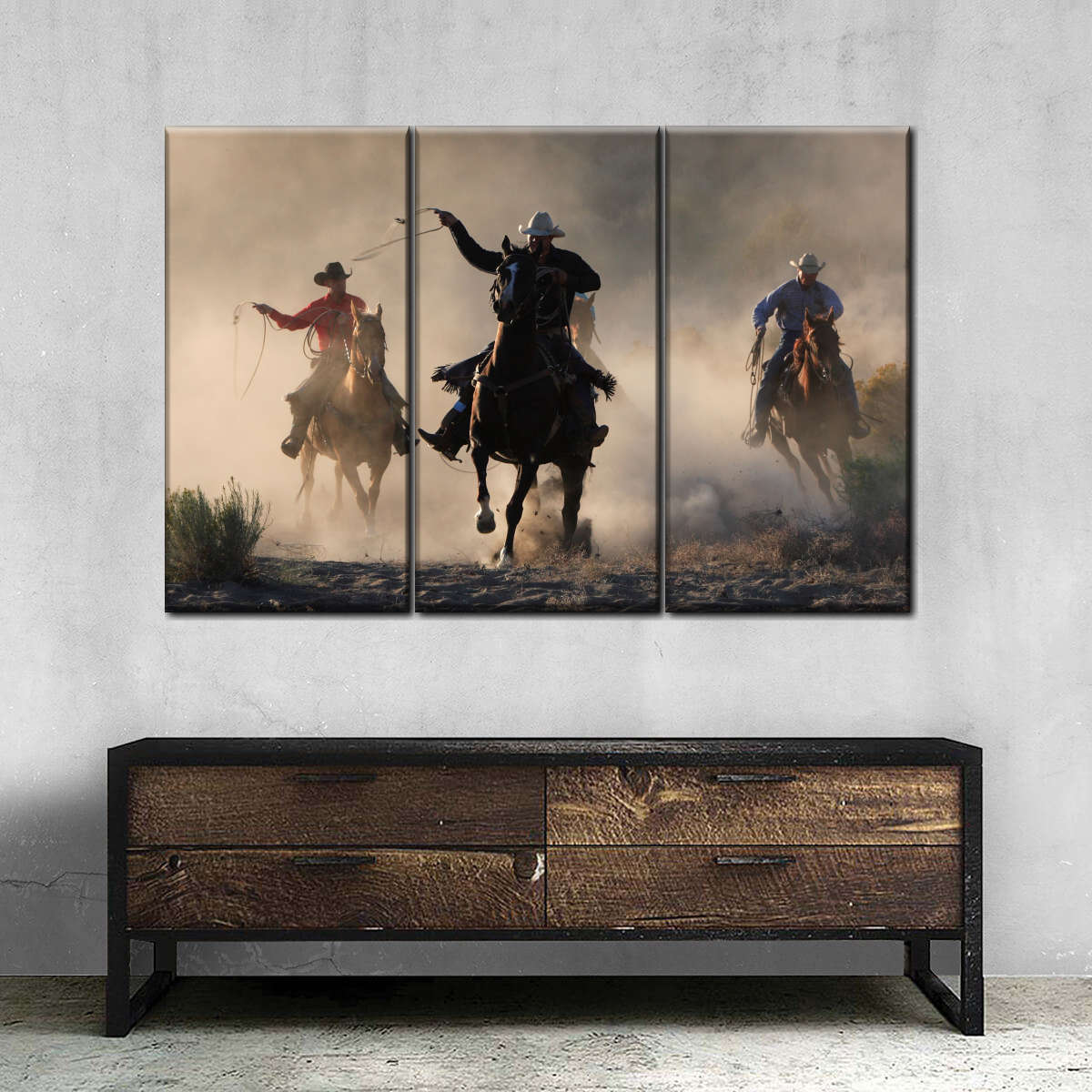 Cowboys In Action Wall Art