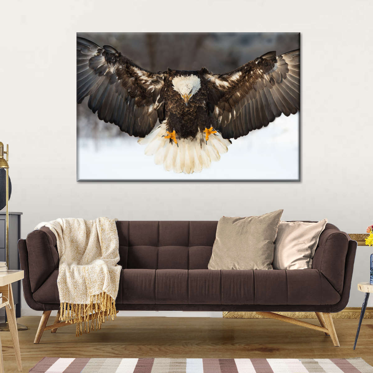 Bald Eagle Landing Wall Art choice of sizes