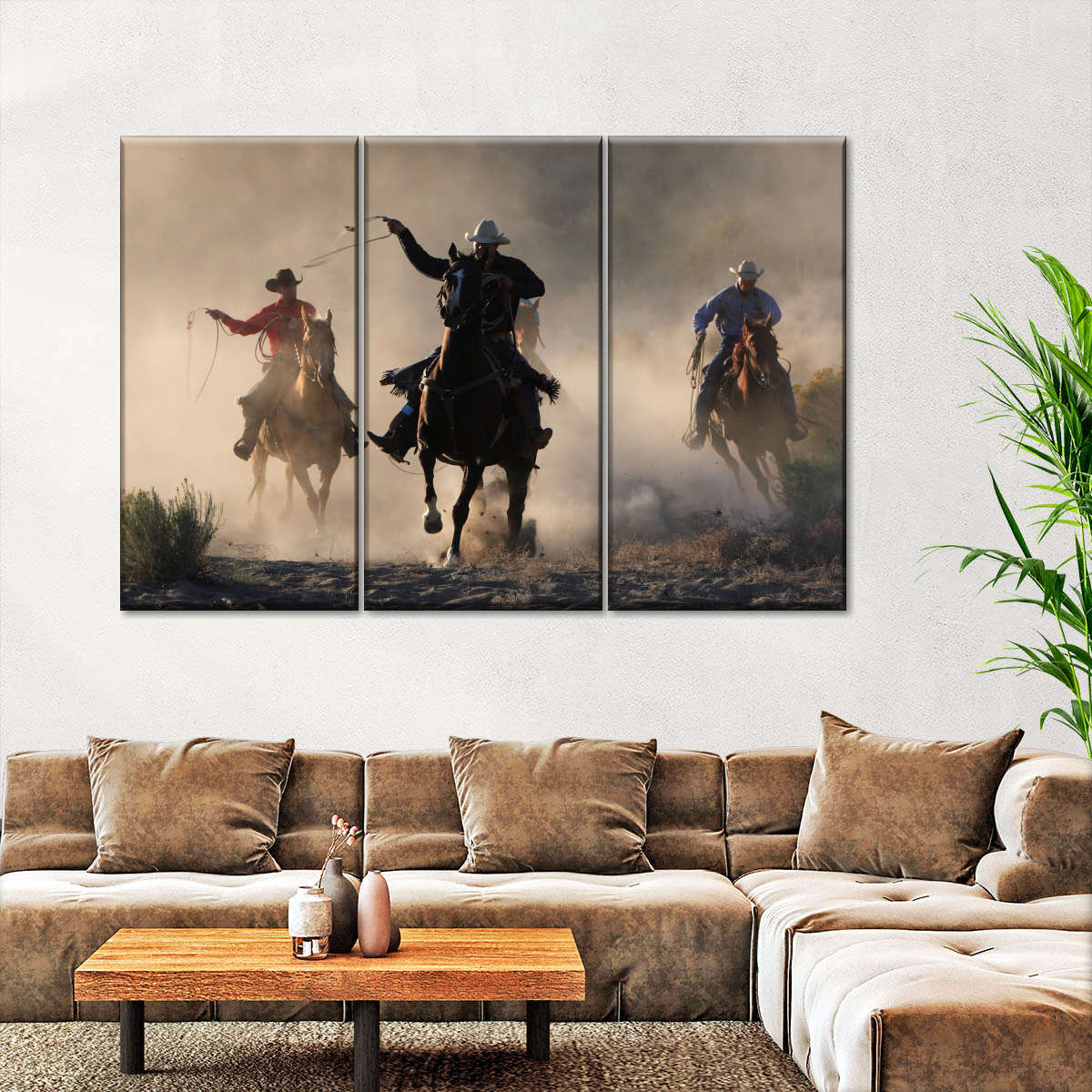 Cowboys In Action Wall Art