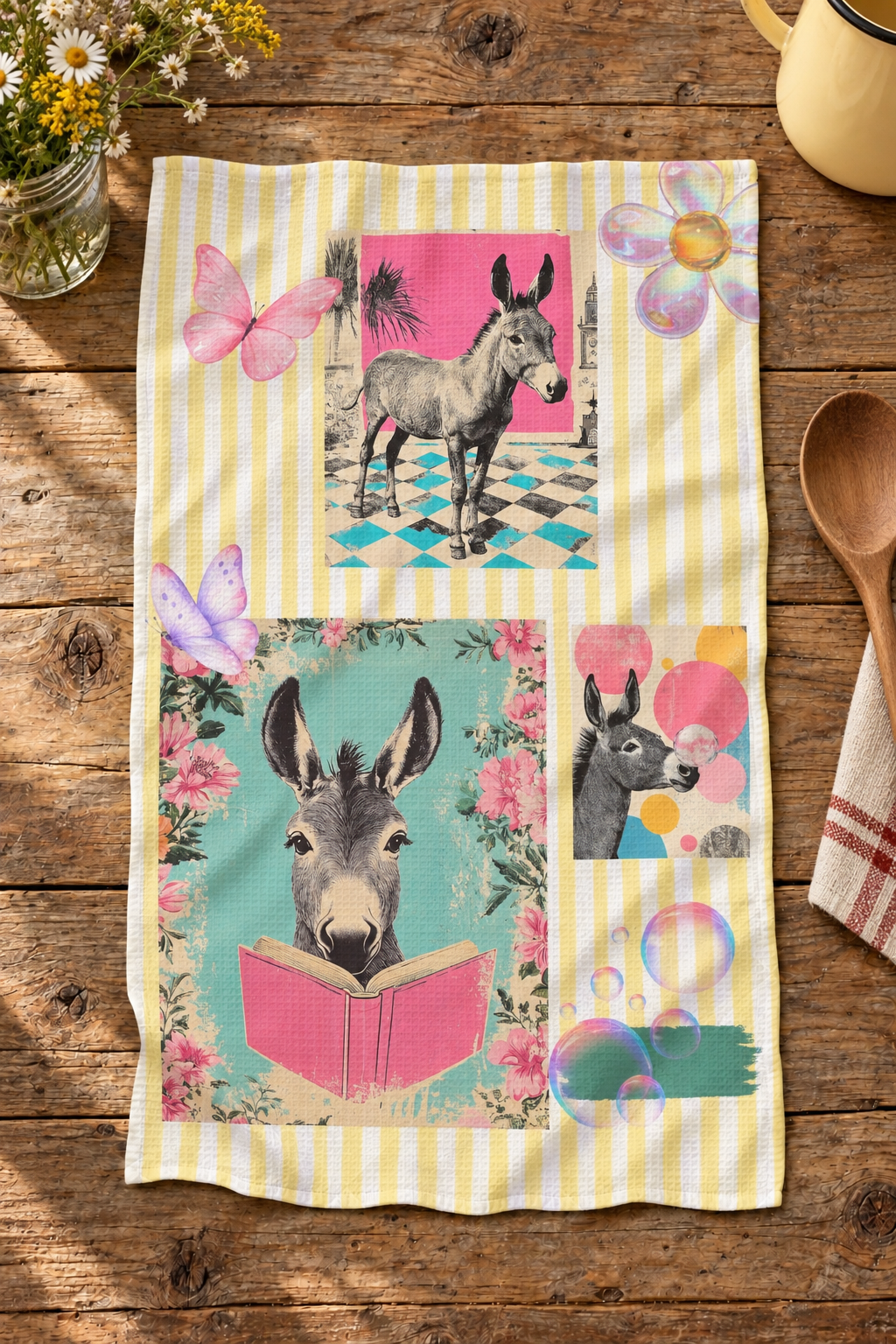 Baha Ranch Horse & Donkey Set of 2 Kitchen Towels Made in America