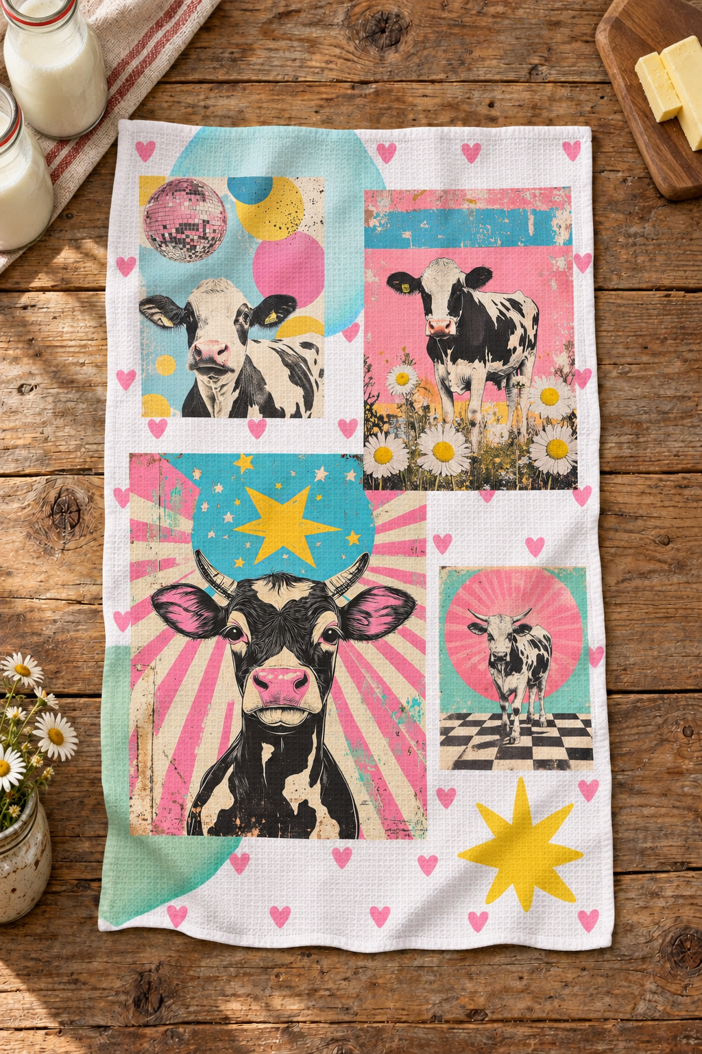 Baha Ranch Cows Set of 2 Dish Towels (same) Kitchen Towel