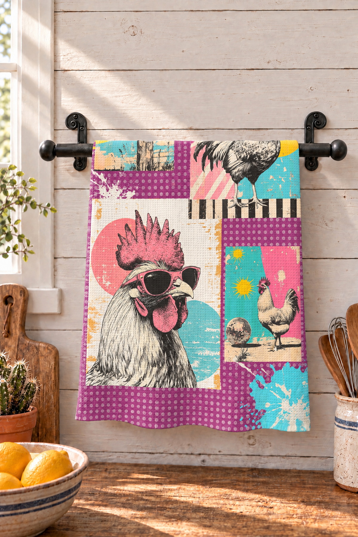 Baha Ranch Set of 2 (same) Chicken Days Kitchen Towels Made in America