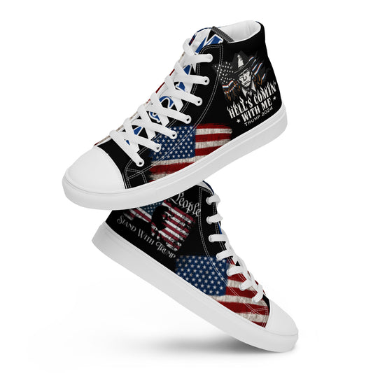 Hells Comin' With Me Men’s high top canvas shoes