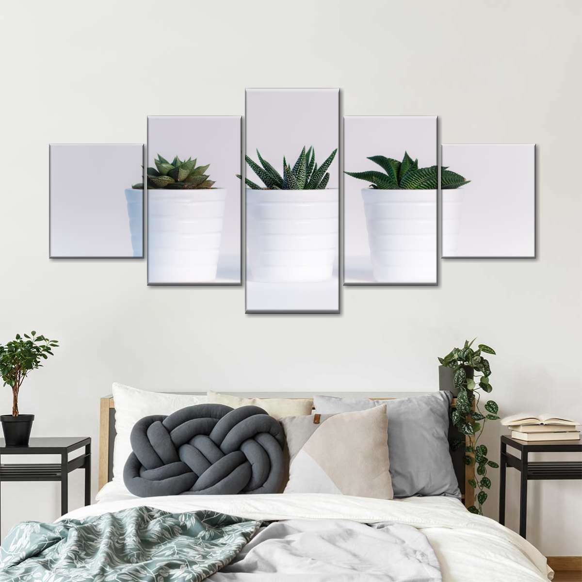 black and white succulent wall art Three Succulents Latitude Run Size: 19" H x 42" W
