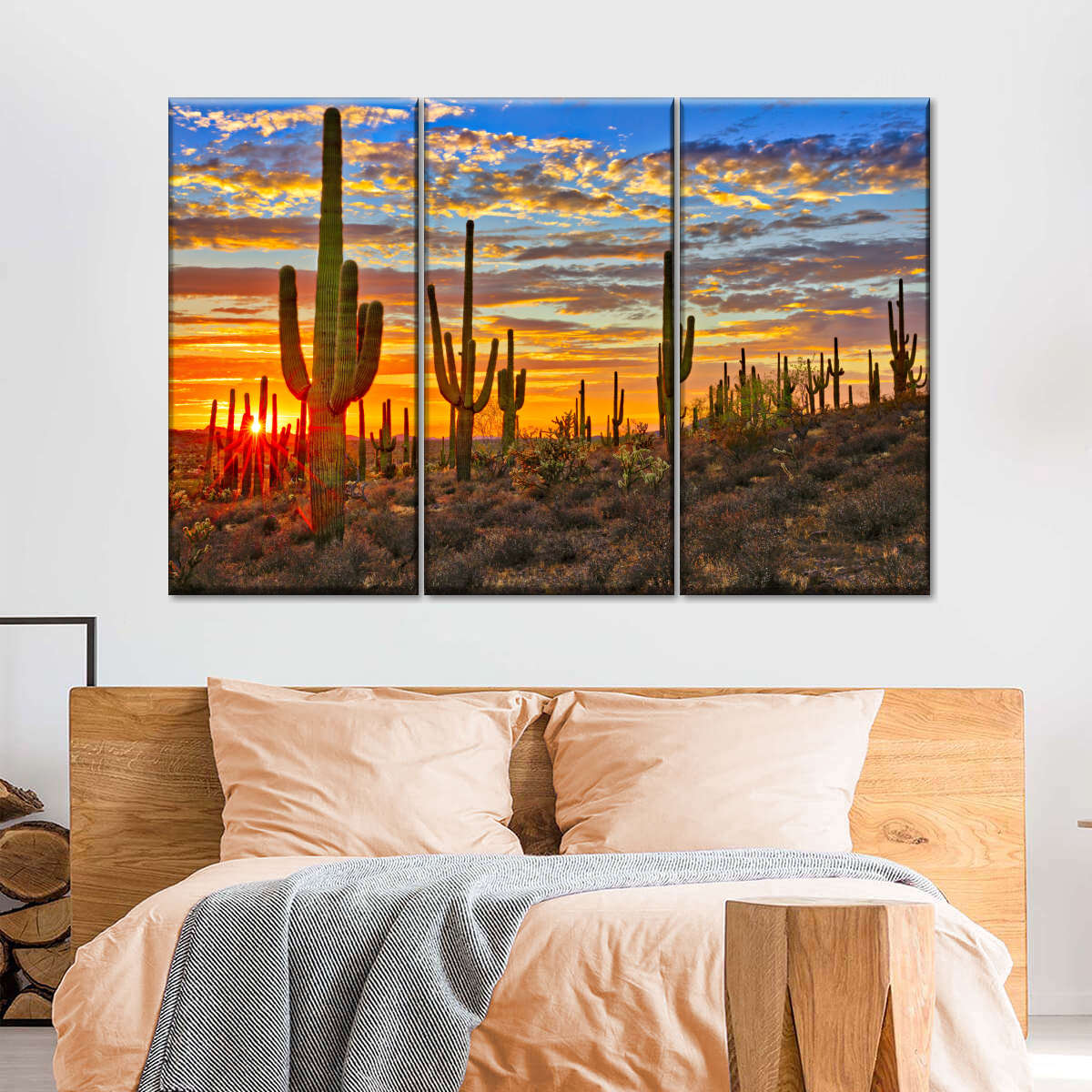 Sunset Cactus Wall Art choice of sizes