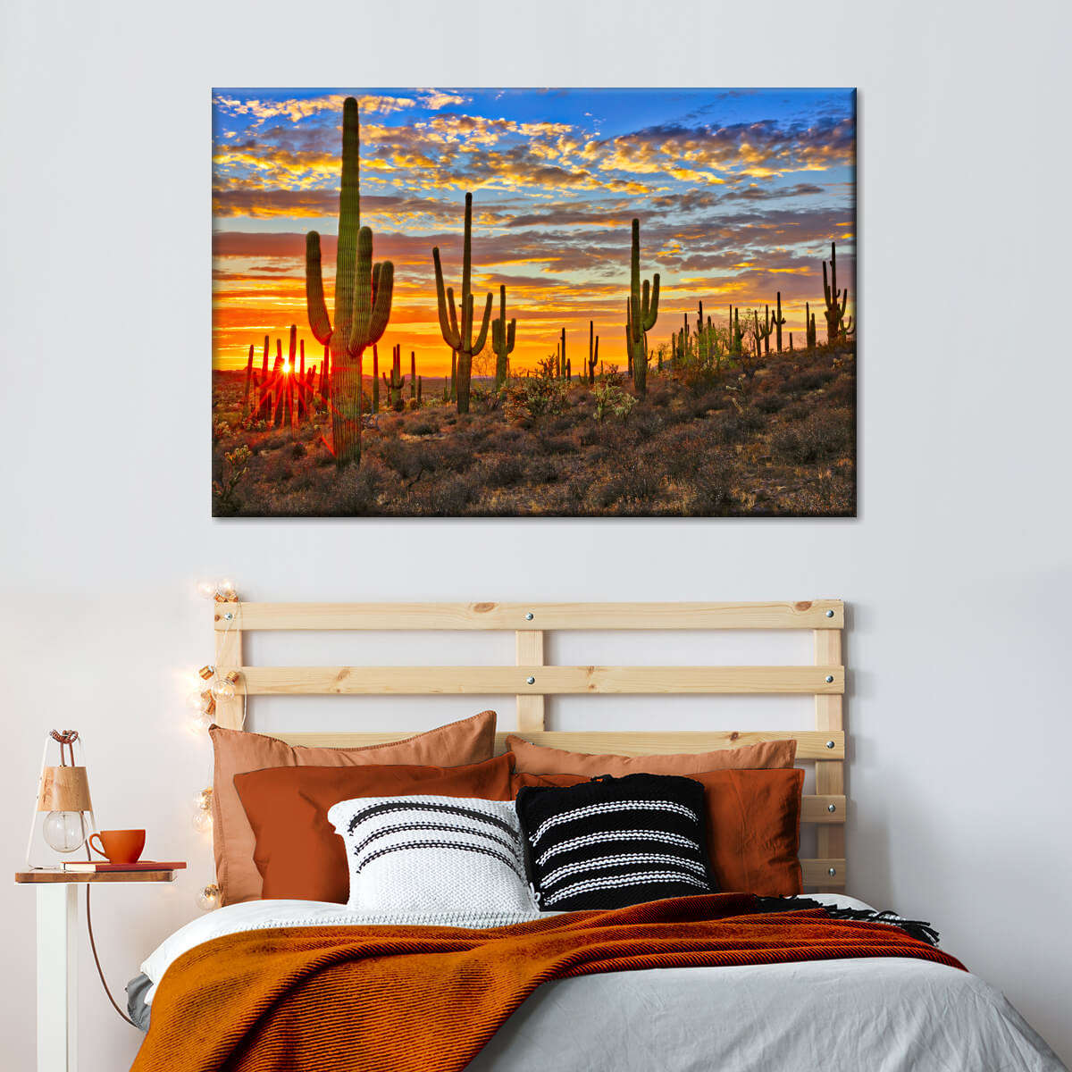 Sunset Cactus Wall Art choice of sizes