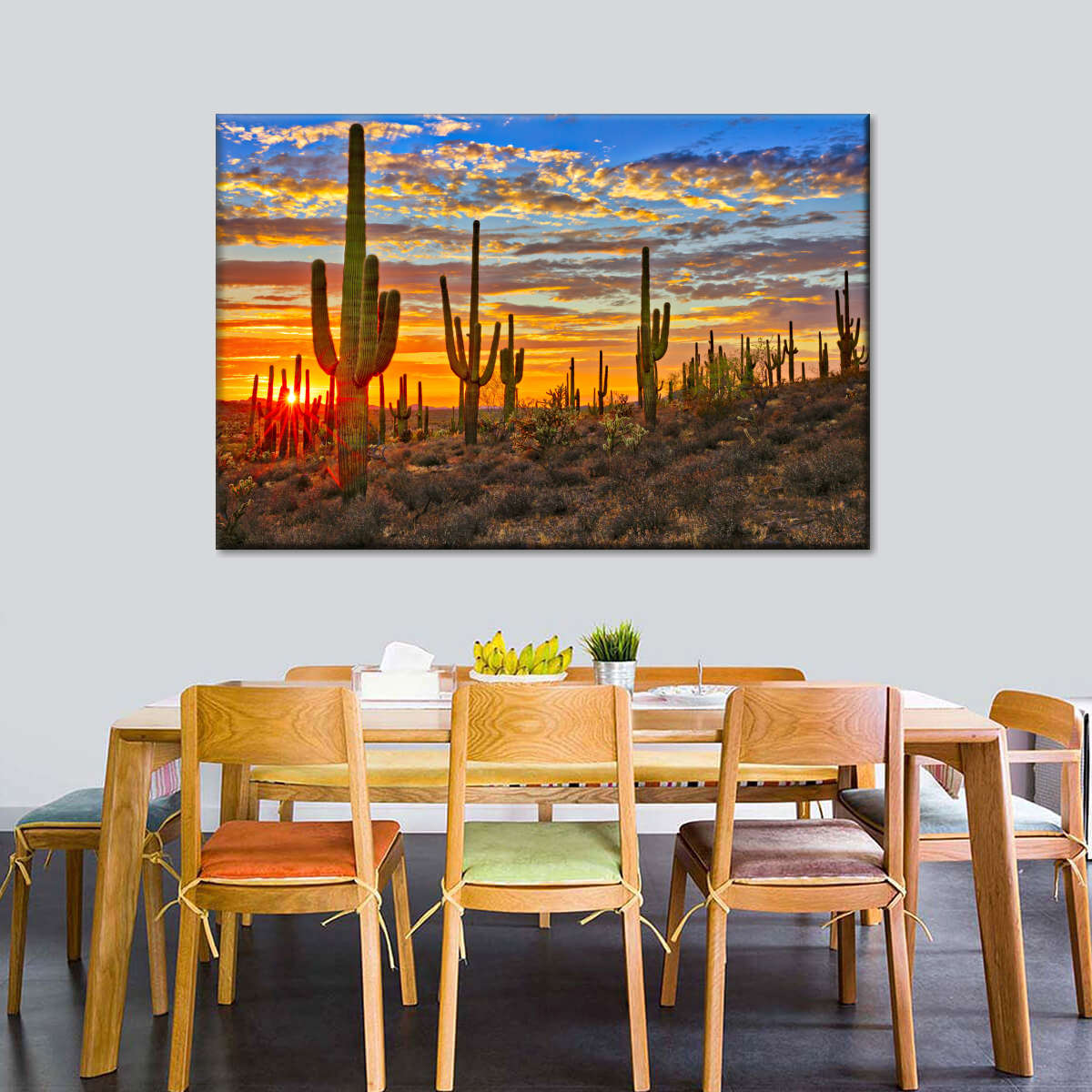 Sunset Cactus Wall Art choice of sizes