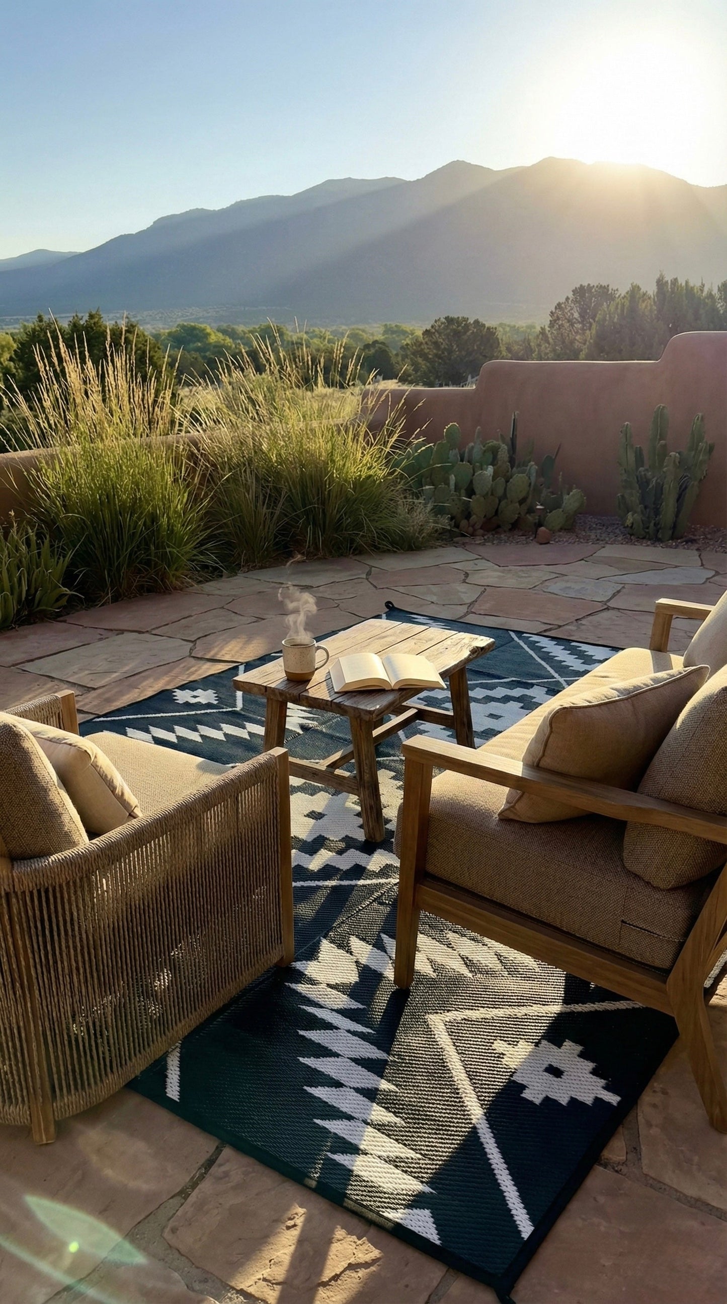 Western Grande Black + Ivory - 9ft x 12ft - RANCH RUGS  -THE DAVIS -