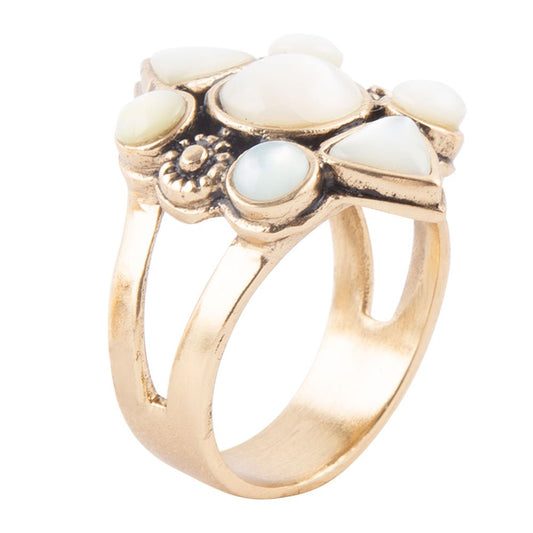 Mother of Pearl Multi Stone Statement Ring